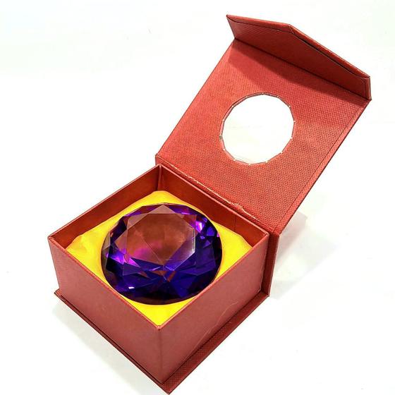 Imagem de Pedra Do Poder Diamante Peso De Papel Vidro Jóia - Lilás