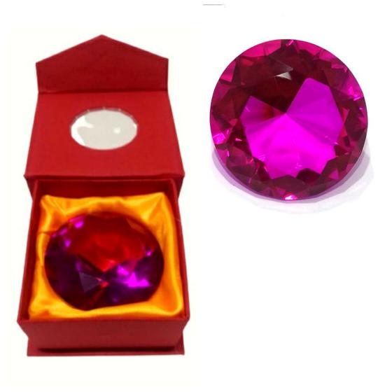 Imagem de Pedra do poder diamante peso de papel vidro jóia - pink