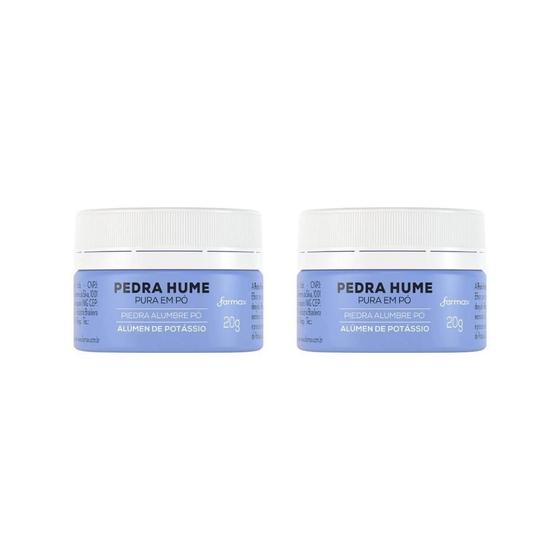 Imagem de Pedra Hume Farmax Pura Em Po 20G -Kit C/2Un
