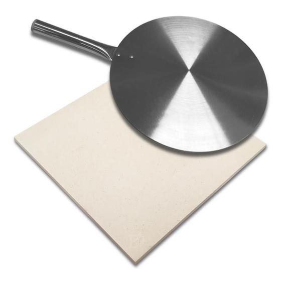Pedra Pizza 35 X 35 Para Forno E Churrasqueira + Pá Alumínio Menor preço em Pedra Pizza 35 X 35 Para Forno E Churrasqueira + Pá Alumínio