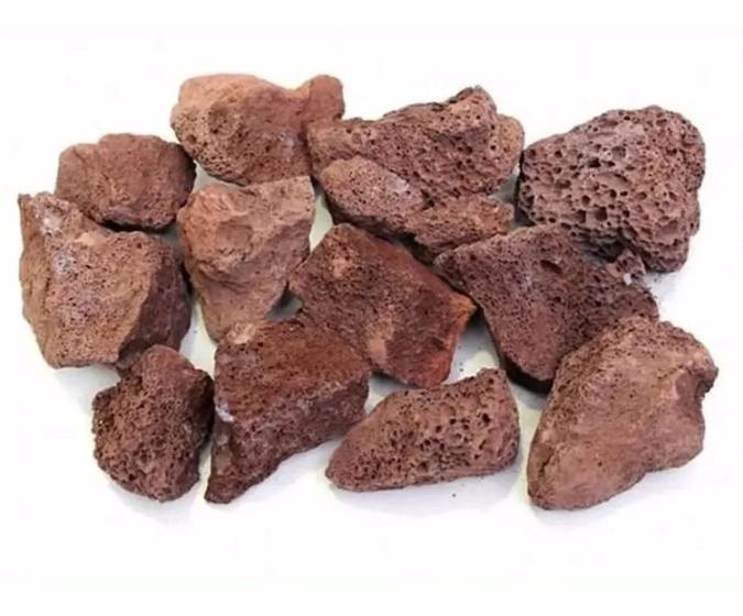 Imagem de Pedra Vulcânica Marron Para Lareira Churrasqueira Pacote 4kg