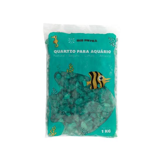 Imagem de Pedrinhas De Quartzo Atóxico Para Aquários 1 Kg Verde Escuro - Iris Pietra