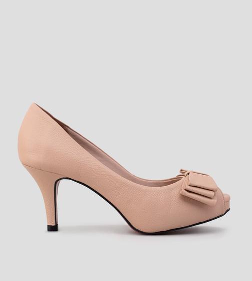 Imagem de Peep Toe CBK Salto 7cm Couro Nude