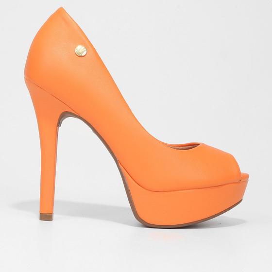 Vizzano Peep Toe Zattini Scarpin Peep Toe Branco Salto Grosso