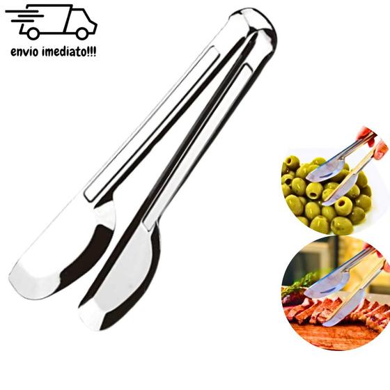 Imagem de Pegador de Inox Pinça Universal para Churrasco Massas Saladas e Alimentos em Geral