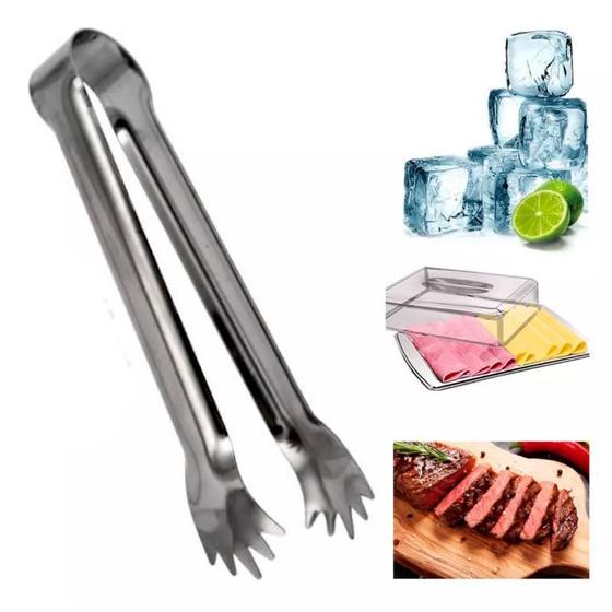 Imagem de Pegador Gelo Inox Salada Fruta Churrasco Carne Casa Bar