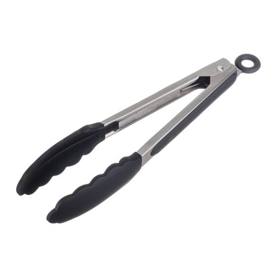 Imagem de Pegador Inox Culinária Com Ponta de Silicone 23Cm Preto