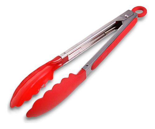 Imagem de Pegador Inox Em Silicone Vermelho 23 Cm