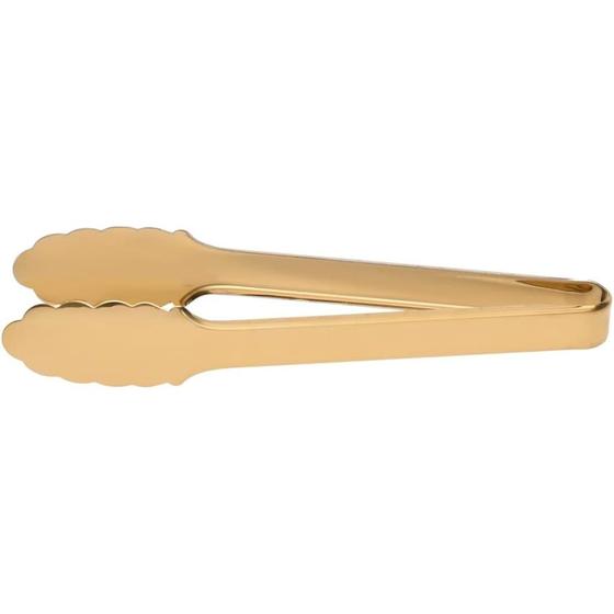 Imagem de Pegador Salada Ouro Dourado Mimo Style Tipo Pinça Com Bordas 24,5cm