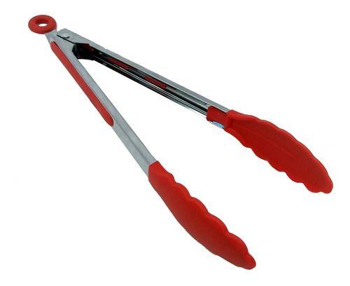 Imagem de Pegador Silicone Pinça Multiuso Cozinha Alimentos 26cm Vermelho Mundiart