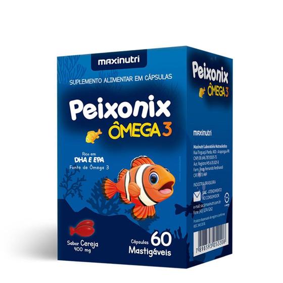 Imagem de Peixonix Ômega 3 400mg 60 Cápsulas Mastigáveis Maxinutri