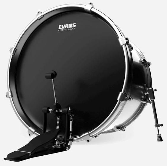Imagem de Pele Evans Hydraulic Black 22 BD22HBG Dupla com Óleo Entre os Filmes para Bumbo (013708)