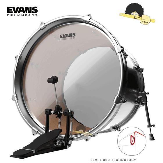 Imagem de Pele para bumbo - 22 Evans G2 clear Filme Duplo com Anel level 360