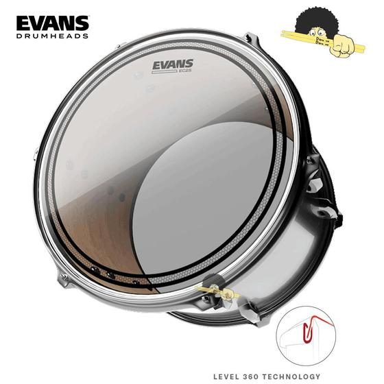 Imagem de Pele para surdo/bumbo 16 - Evans EC2 clear SST Filme Duplo com Anel level 360