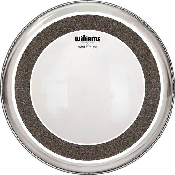 Imagem de Pele Williams Muffle W1FF Clear 18 com anel abafador de espuma estilo Evans Emad W1FF5-10MIL-18