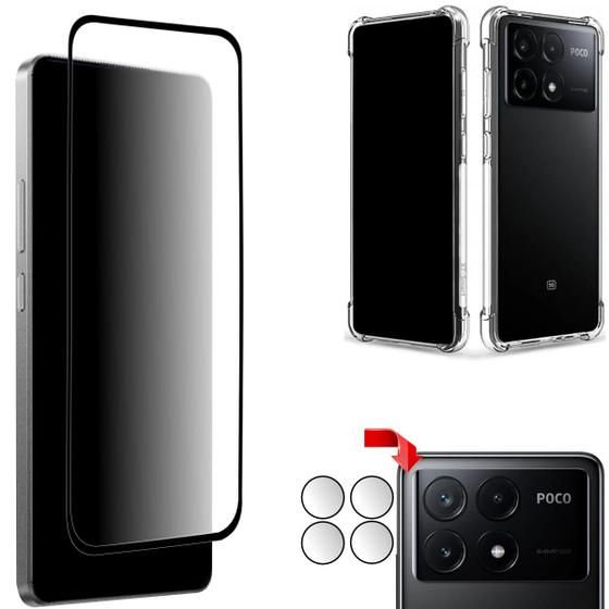 Imagem de Película 3D Compatível Xiaomi Poco X6 Pro  + Película da Câmera + Capinha Case