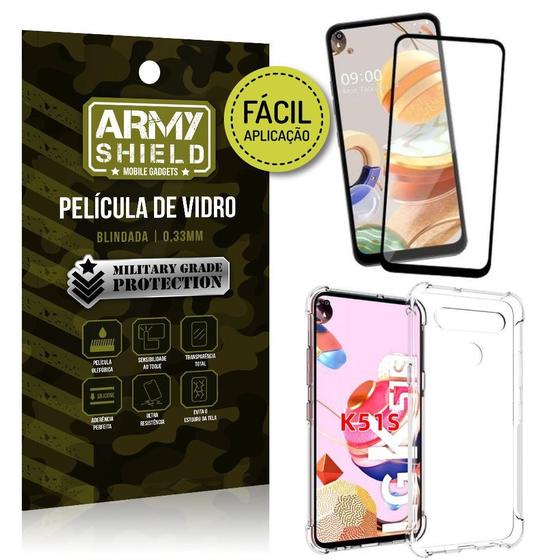 Imagem de Película 3D Full Cover Fácil Aplicação LG K51s + Capa antishock - Armyshield