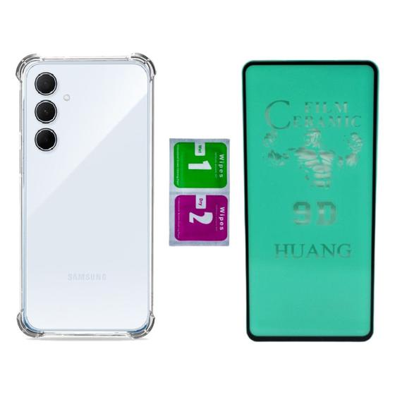 Imagem de Película Cerâmica Flexível Para Samsung Galaxy A55 + Capinha Anti Impactos Transparente