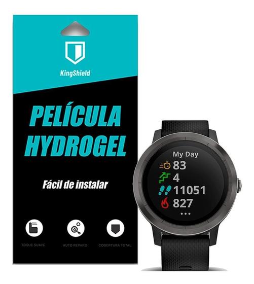 Imagem de Película Compatível Garmin vívoactive 4s (45mm) KingShield Hydrogel Cobertura Total (3X Unid Tela)