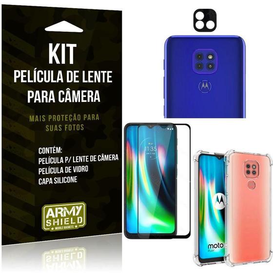 Imagem de Película De Câmera Moto G9 Play+Película 3D+Capa Anti Shock