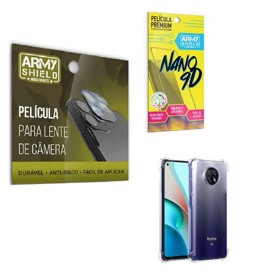 Imagem de Película de Camêra Redmi Note 9T Com Película de Cerâmica 9D e Capinha Anti Shock - Armyshield