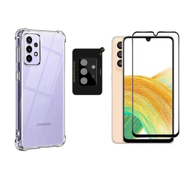 Imagem de Pelicula de Camera Traseira + Capa Anti Impacto + Pelicula de Vidro 3D para Samsung Galaxy A33 5G