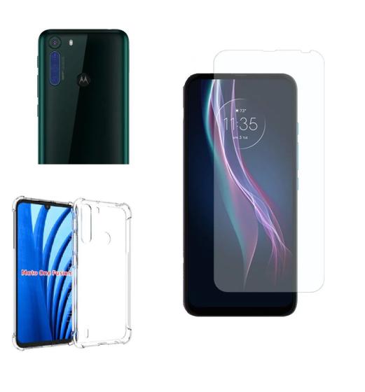 Imagem de Película De Nano Gel Motorola Moto One Fusion (48MP) + Película Da Lente + Capa Reforçada