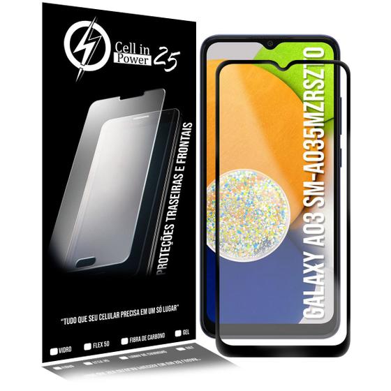 Imagem de Película De Vidro 3d compativel Galaxy A03 A035 6.5 Preta Cobre A 100% - Cell In Power25