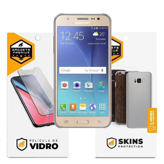 Imagem de Película de Vidro Dupla + Traseira fibra de carbono para Samsung Galaxy J5 Metal - Gshield