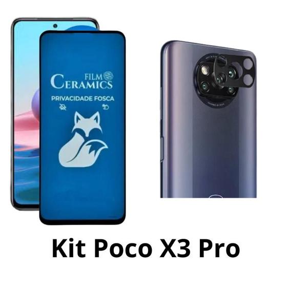 Imagem de Película Fosca Privacidade + Película de Câmera para Xiaomi Poco X3 Pro