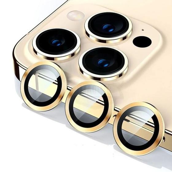 Imagem de Película Lente Compatível Com iPhone 14 Pro / 14 Pro Max Dourado Câmera Armor X-One