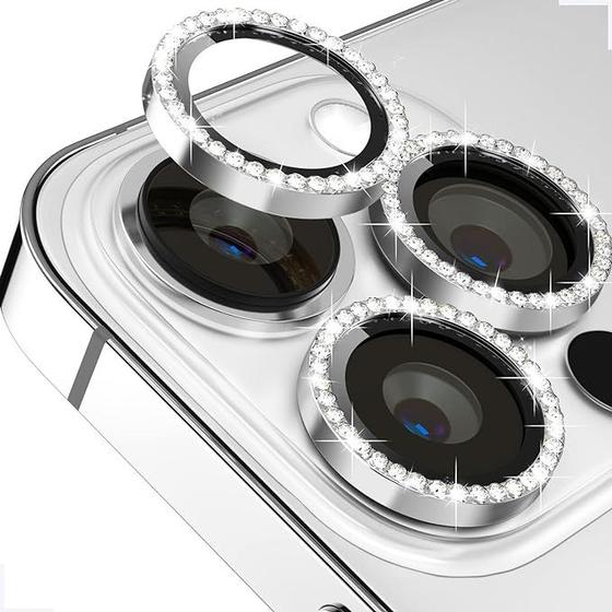 Imagem de Película Lentes De Câmera iPhone C/Strass kit Protetor Câmera compativel IPHONE 11 e 12