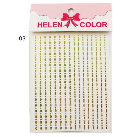 Imagem de Película metalizada helen color modelo 03 adesivo de unhas