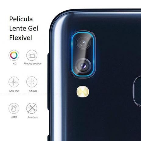 Imagem de Película Nano Gel Flexível P/Lente de Câmera Samsung Galaxy M10 + Capa Reforçada Antishock