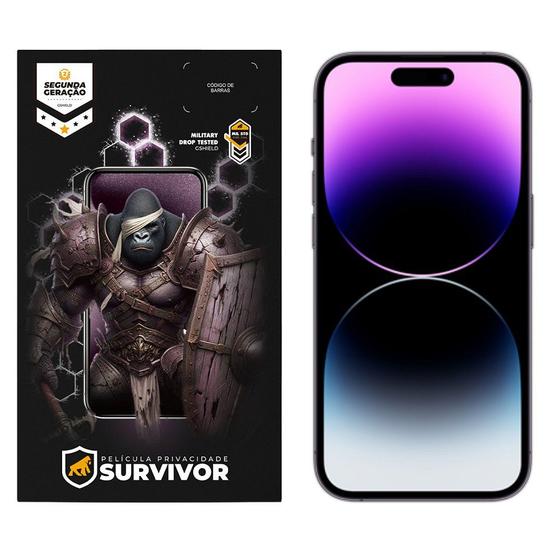 Imagem de Película para iPhone 14 Pro com Aplicador - Survivor Privacidade - Gshield