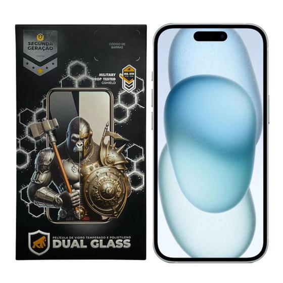 Imagem de Película para iPhone 15 Plus - Dual Glass Preta - Gshield