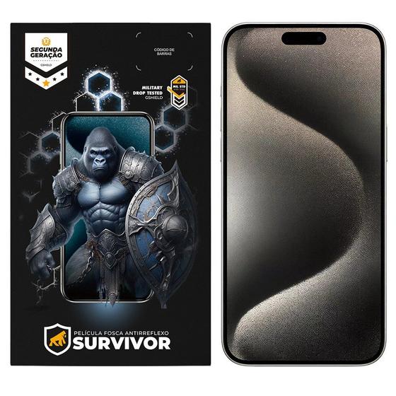 Imagem de Película para iPhone 15 Pro Max com Aplicador - Survivor Fosca - Gshield