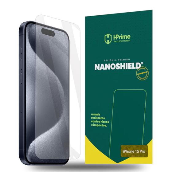 Imagem de Película para iPhone 15 Pro Premium HPrime a Mais Resistente Nanoshield Lançamento