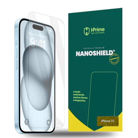 Imagem de Película Premium HPrime Nanoshield para iPhone 15 Eleita Melhor do Brasil