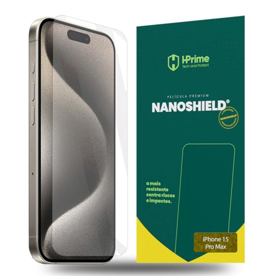 Imagem de Película Premium HPrime Nanoshield para iPhone 15 Pro Max Eleita Melhor do Brasil