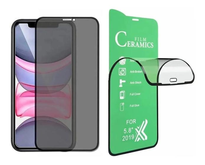 Película Privativa Anti Espião Cerâmica Gel 5D 9D Flexível Compatível I.Phone XR / I.Phone 11 Tela 6.1 Menor preço em Película Privativa Anti Espião Cerâmica Gel 5D 9D Flexível Compatível I.Phone XR / I.Phone 11 Tela 6.1