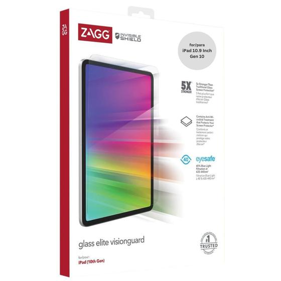 Imagem de Película Protetora de Vidro ZAGG InvisibleShield Glass Elite VisionGuard para iPad 10,9" (10ª Geração - 2022)