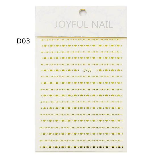 Imagem de Película unha metalizada dourada - linhas d03 joyful nail