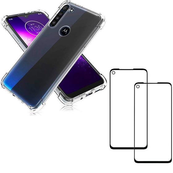 Imagem de Película Vidro 3d + Capa Anti Impacto MOTOROLA G8 PLUS