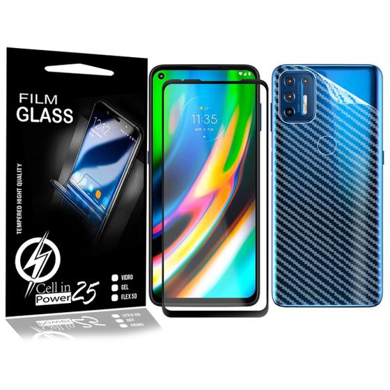 Imagem de Pelicula Vidro 3D + Pelicula De Carbono Moto G9 Plus XT2087 6.8 - Cell In Power25