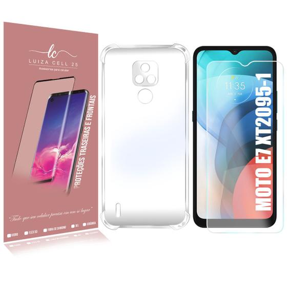 Imagem de Pelicula Vidro + Capa COM BORDA Compativel Moto E7 XT2095 6.5 - Luiza Cell25