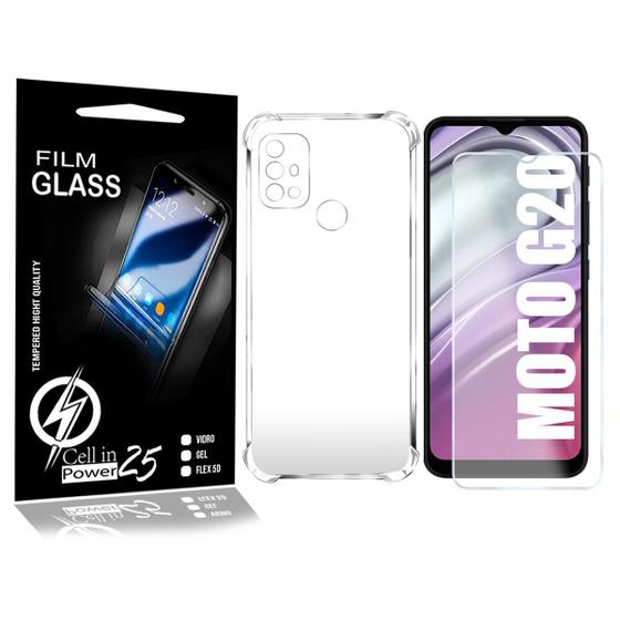 Imagem de Película Vidro + Capa COM BORDA Moto G20 6.5 XT2128-1  - Cell In Power25