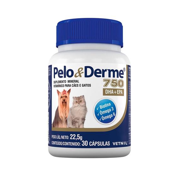 Imagem de Pelo e Derme 750 DHA + EPA Vetnil