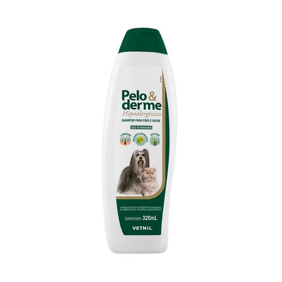 Imagem de Pelo e Derme Hipoalergênico Shampoo Cães e Gatos 320 Ml - Vetnil