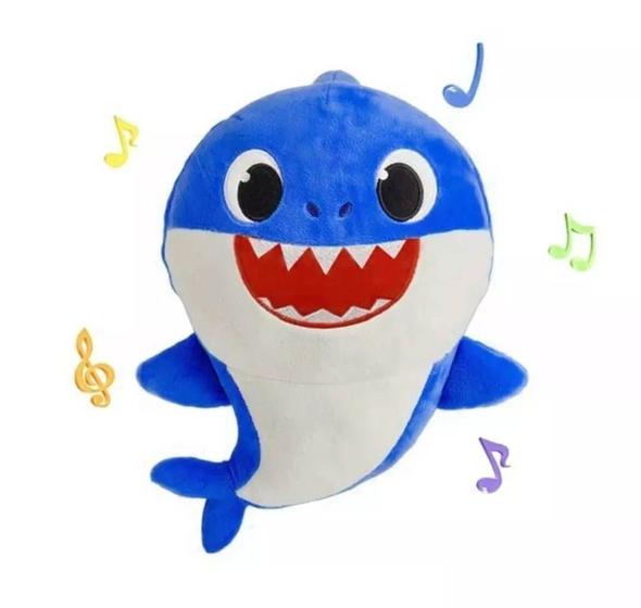 Imagem de Pelúcia Baby Shark 25 Cm Azul Com Som